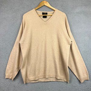 C. REID V-Neck 100% Cashmere Men's Sweater Made In Scotland Super Soft Small